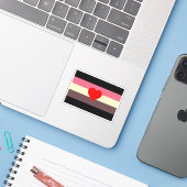 Fett-Stolperflagge Aufkleber (Laptop mit iPhone)