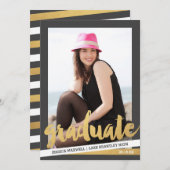 Fett Streifen Foto Abschluss Annoucement Ankündigung (Vorne/Hinten)