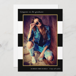 Fett Streifen Foto Graduation Party Einladung