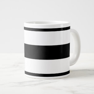 Fett-Streifen, schwarz und weiß, Jumbo-Tasse