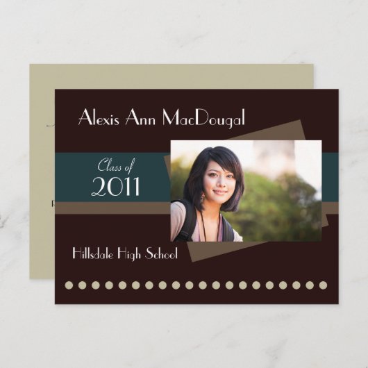 Fett Stripe Announcement Postcard (aquamarin) Einladungspostkarte (Vorne/Hinten)