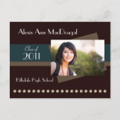 Fett Stripe Announcement Postcard (aquamarin) Einladungspostkarte (Vorderseite)