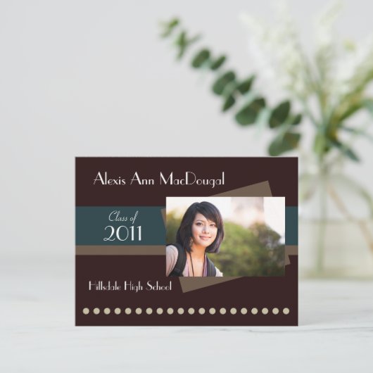 Fett Stripe Announcement Postcard (aquamarin) Einladungspostkarte (Stehend Vorderseite)