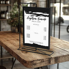 Fett Stroke Line Black & White Price List Flyer