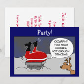 Fett Stuck Weihnachtsfest Tanz Cartoon Einladung (Vorne/Hinten)