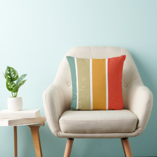 Fett Sunset Retro Rainbow Stripes Kissen