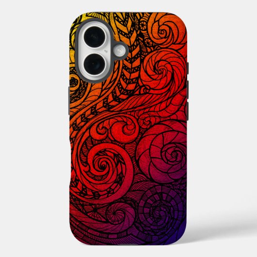 Fett Swirl Doodle iPhone Case (Rückseite)