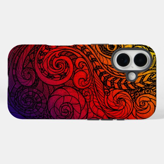 Fett Swirl Doodle iPhone Case (Rückseite (Horizontal))