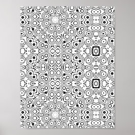 Fett-symmetrisches Muster-Malvorlage mit Kreisen Poster