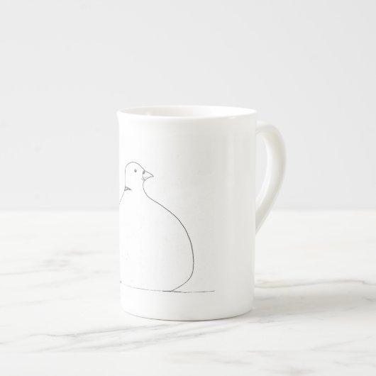 Fett-Taube-Tasse Porzellantasse (Vorderseite Rechts)