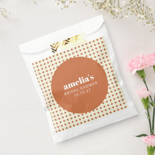 Fett Terracotta Retro Trendy Brautparty Custom Geschenktütchen (Versiegelt)