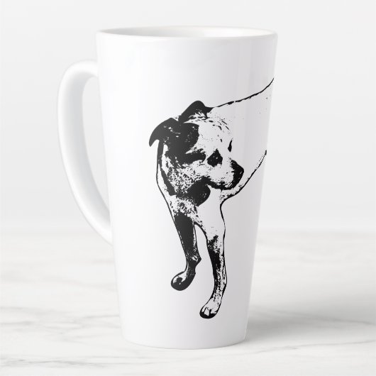 Fett Terrier Mix Ganzkörperprofil Tasse (Linke Ecke)
