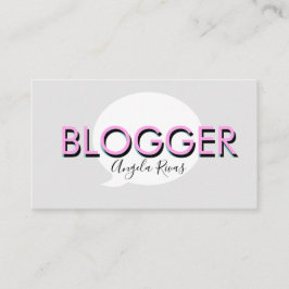 Fett Text Blogger Graue rosa Visitenkarte