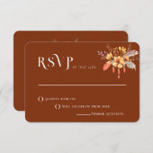 Fett Text Burnt Orange Beispiel Chic Wedding RSVP Einladung (Vorne/Hinten)