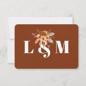 Fett Text Burnt Orange Beispiel Chic Wedding RSVP Einladung (Rückseite)