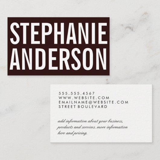 Fett Text Deep Red Visitenkarte (Vorne/Hinten)