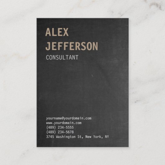 Fett Text Gray Chalkboard Visitenkarte (Vorderseite)