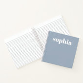 Fett-Text | Ihr Name auf Dusty Blue Notizblock (Innenseite)