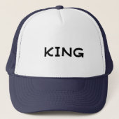 Fett Text KING Custom White - Navy Stylish Look Me Truckerkappe (Vorderseite)