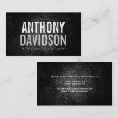 Fett Text Leather Modern Attorney Business Card Visitenkarte (Vorne/Hinten)