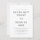Fett Text Schwarz und Weiß Chic Moderne Hochzeit Einladung (Vorderseite)
