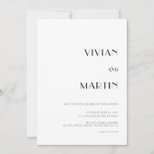 Fett Text Schwarz und Weiß Hochzeit All-in-One QR Einladung (Vorderseite)