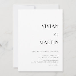 Fett Text Schwarz und Weiß Hochzeit All-in-One QR Einladung