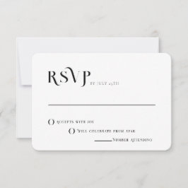 Fett Text Schwarz-Weiß Chic Moderne Hochzeit RSVP Einladung