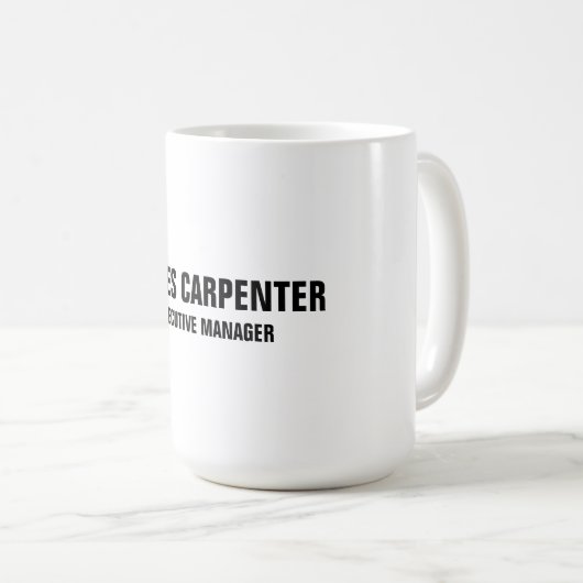 Fett Text Schwarz-weiß Modern Beruflich Kaffeetasse (VorderseiteRechts)
