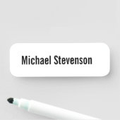 Fett Text Schwarz-weiß Personalisiert Schlicht Namensschild (Beispiel)