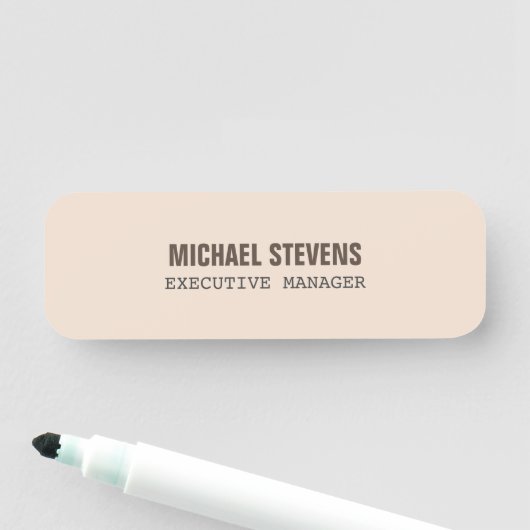 Fett Text Stilvoll Beruflich Namensschild (Beispiel)