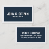 Fett Text-weites Border-Visitenkarte - blau / weiß Visitenkarte (Vorne/Hinten)