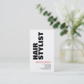 Fett Texthaare Stylist Modernes Minimalistisches E Visitenkarte (Stehend Vorderseite)