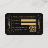 Fett Ticketstil - Schwarz & Gold - Empfehlungskart Begleitkarte (Rückseite)