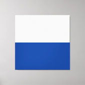 Fett Tief blauweiße Minimalistische Farbblock-halb Leinwanddruck (Vorderseite)