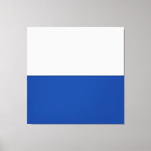 Fett Tief blauweiße Minimalistische Farbblock-halb Leinwanddruck (Vorderseite)