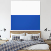 Fett Tief blauweiße Minimalistische Farbblock-halb Leinwanddruck (Insitu (Schlafzimmer))