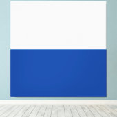 Fett Tief blauweiße Minimalistische Farbblock-halb Leinwanddruck (Insitu (Holzboden))