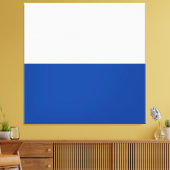 Fett Tief blauweiße Minimalistische Farbblock-halb Leinwanddruck (Insitu (Wohnzimmer))