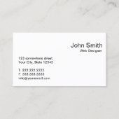 Fett Title Minimal Web Design Business Card Visitenkarte (Rückseite)