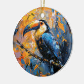 Fett-Toucan-Ölgemälde Keramik Ornament (Links)