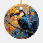Fett-Toucan-Ölgemälde Keramik Ornament (Hinten)