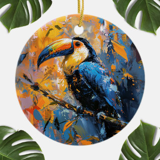 Fett-Toucan-Ölgemälde Keramik Ornament