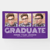 Fett Trendy 3 Graduate Foto Abschluss Banner (Horizontal)
