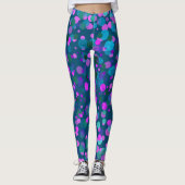 Fett türkis lila rosa Glitzer Konfetti aquamarin Leggings (Vorderseite)