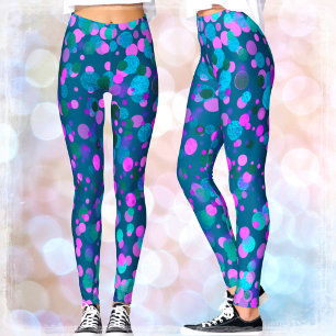 Fett türkis lila rosa Glitzer Konfetti aquamarin Leggings