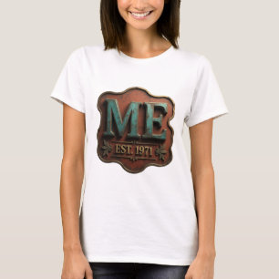 Fett Türkis ME EST 1971 Text Design T-Shirt