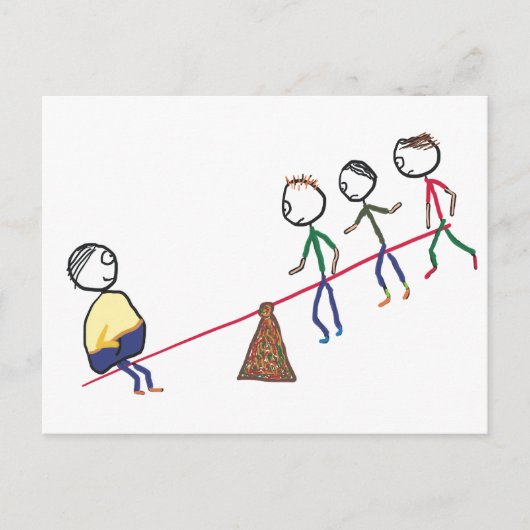 Fett-Typ auf Seesaw Postkarte (Vorderseite)