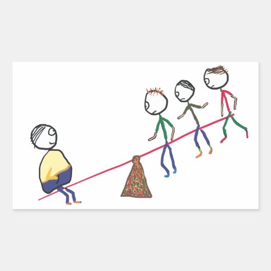 Fett-Typ auf Seesaw Rechteckiger Aufkleber (Vorderseite)