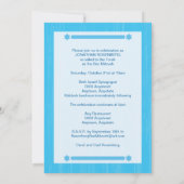 Fett Typ Bar Mitzvah Einladung in hellblau (Rückseite)